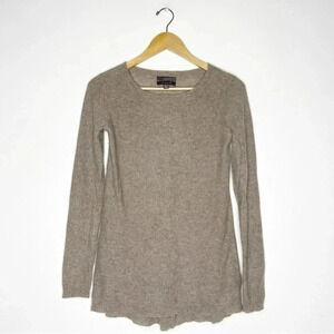 Saffron Women’s Small Cashmere Taupe Tan Scoop Neck Sweater Size Small